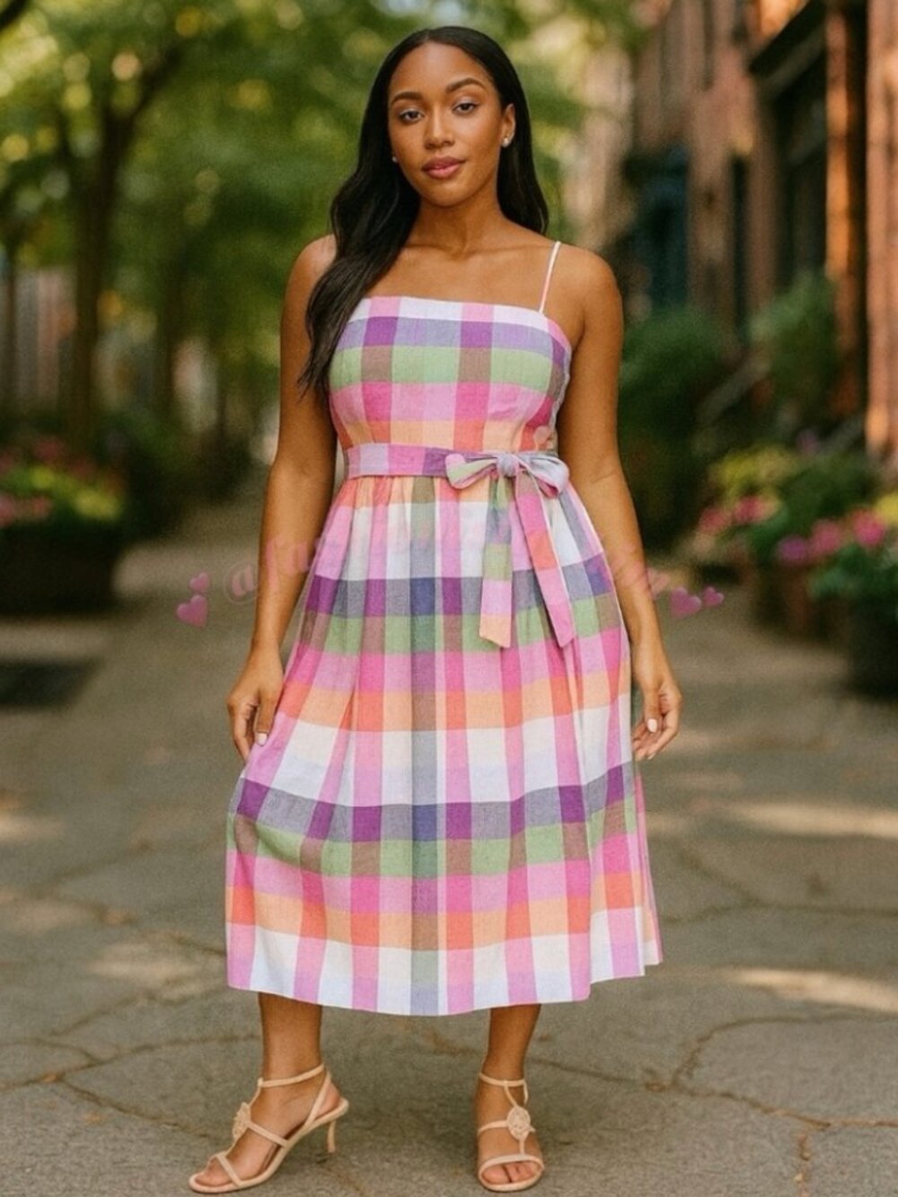 Kate Spade Multicolor Plaid Belted Maxi Dress - Women 3X